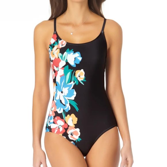 Anne Cole Engineered Lace Back One Piece Maillot Swimsuit - Picture 1 of 2